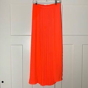 {Skies Are Blue} Neon Orange Maxi Skirt